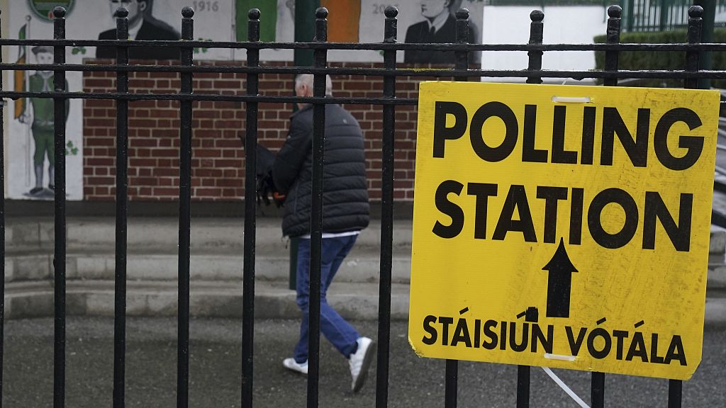 People cast their votes at Greenmount National School in Cork, 29 November, 2024