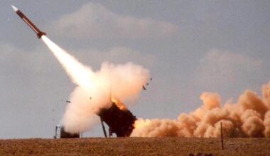 A Patriot missile being fired