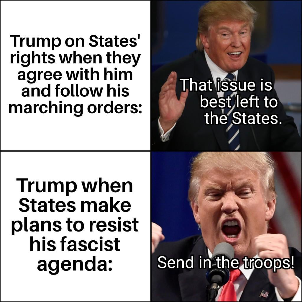 States' rights are great as long as the States do what they're told!