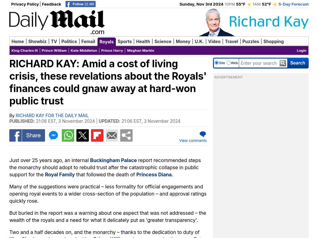 RICHARD KAY: Amid a cost of living crisis, these revelations about the Royals' finances could gnaw away at hard-won public trust