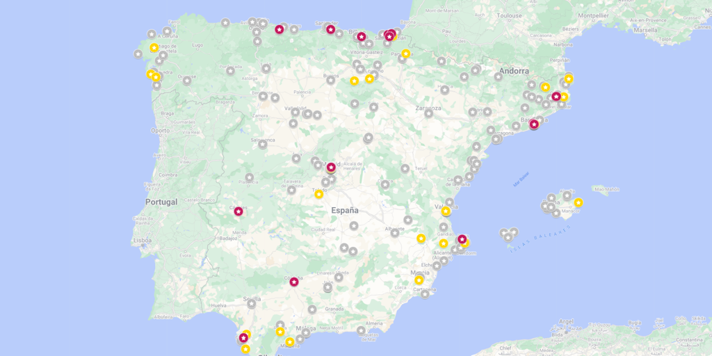 El mapa de todos los restaurantes con estrella Michelin en España en 2025