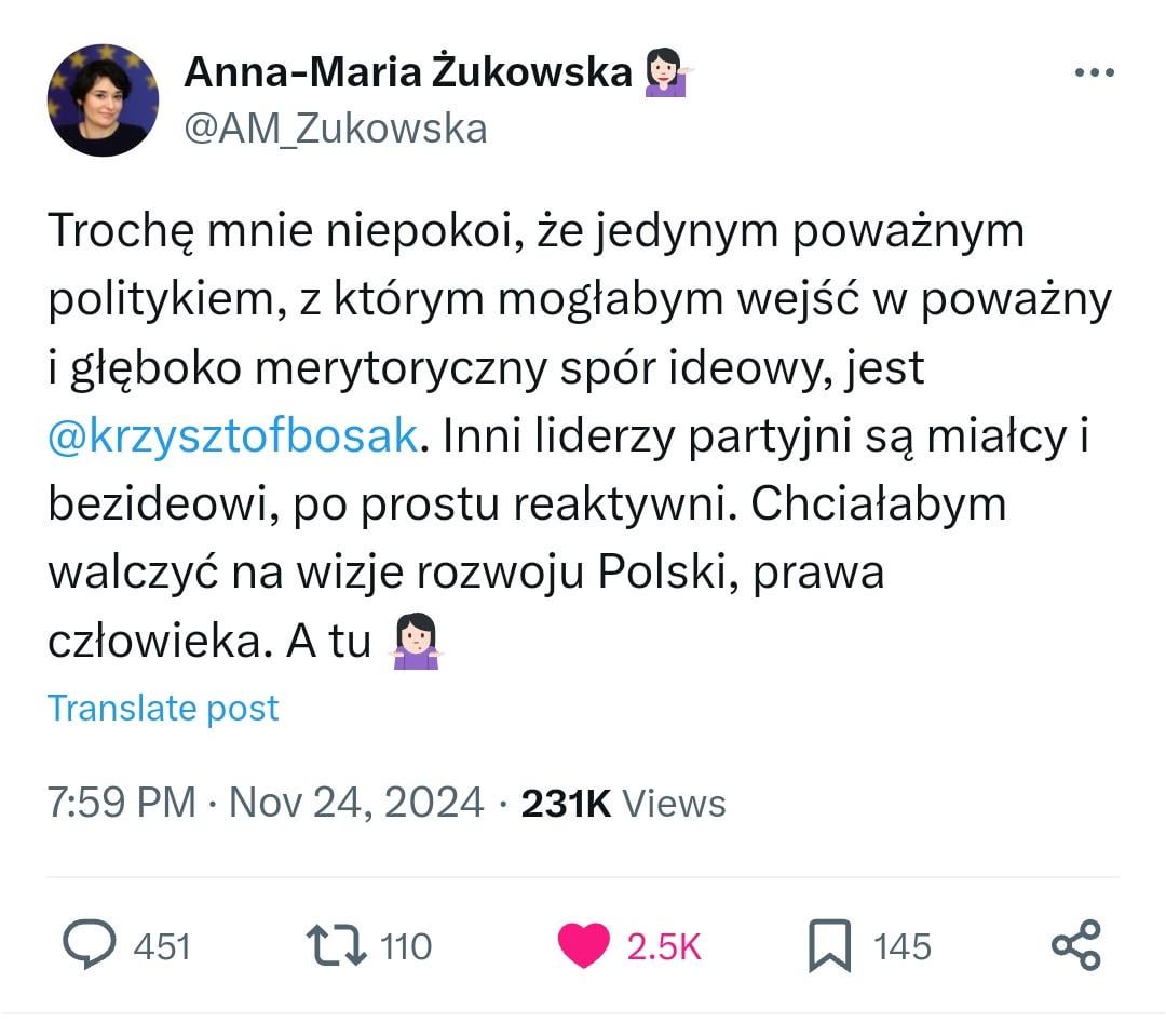 AMŻ o jedynym poważnym polityku