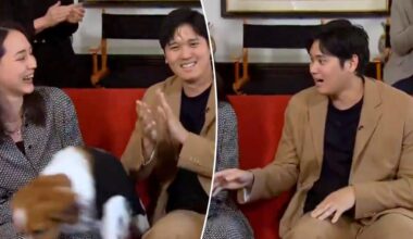 Shohei Ohtani's dog steals show again at NL MVP announcement