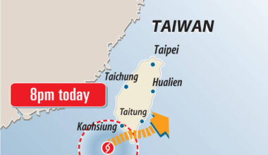 Land warning issued for Typhoon Usagi