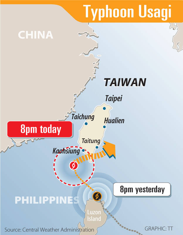 Land warning issued for Typhoon Usagi