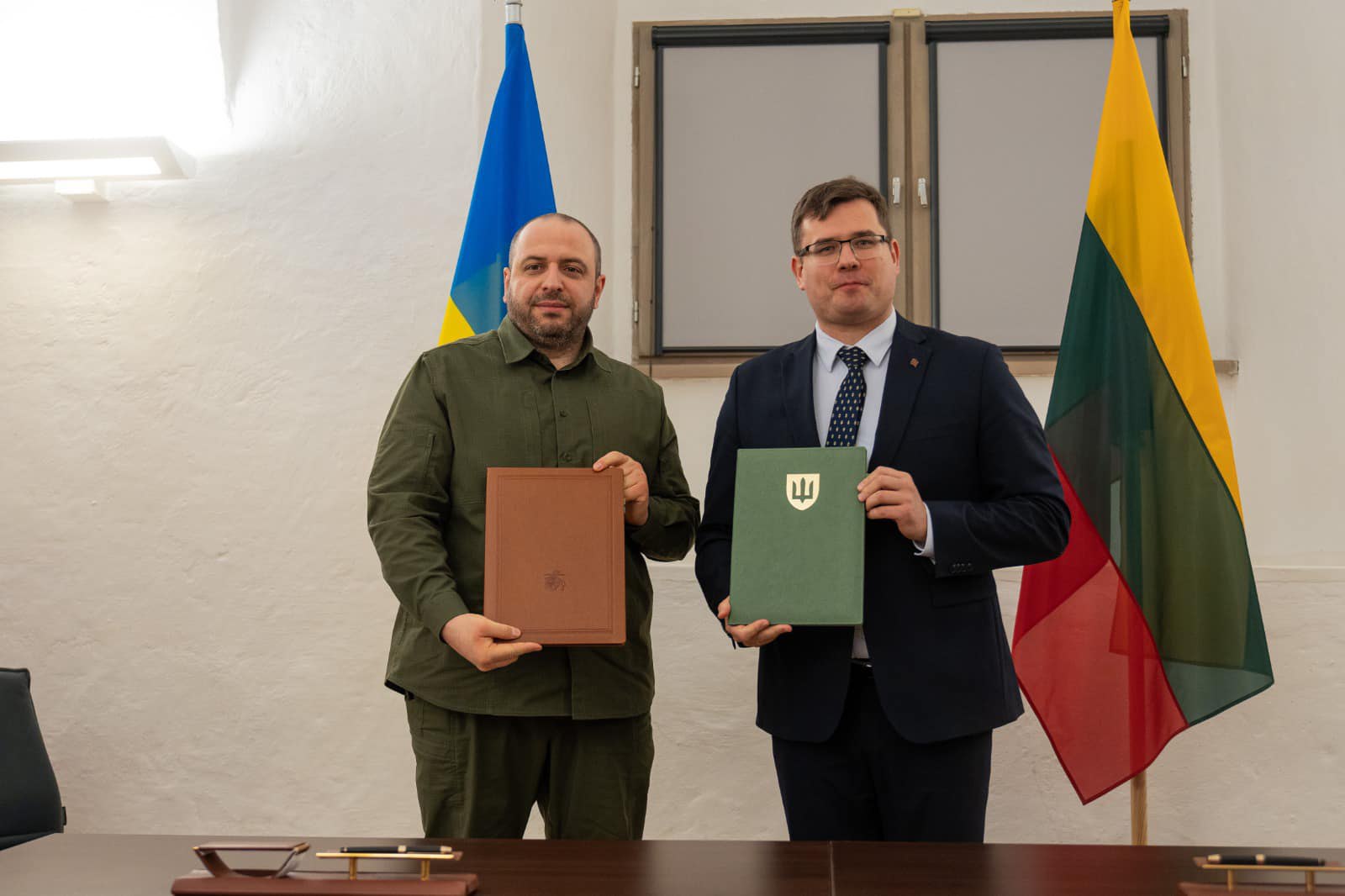 The ceremony of signing a memorandum on Lithuania's financing of DeepStrike weapons for Ukraine. November 2024. Ukraine. Photo credits: Ministry of Defense of Ukraine