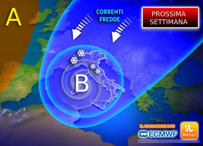 Irruzione fredda confermata per la prossima settimana