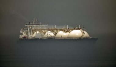 LNG carrier in dense fog