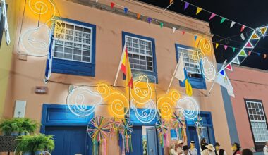 traditional Canarian house during local celebration.