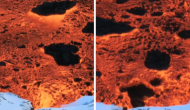 'A Tale Of Ice And Fire': Stunning Footage Shows Lava Flowing Over Snow In Iceland