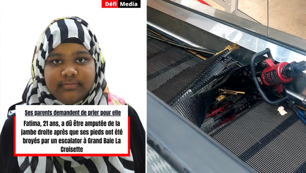 Fatima, 21 ans, a eu ses pieds broyés par un escalator dans un centre commercial à Maurice : « Le destin de notre fille a été brisé » - LINFO.re