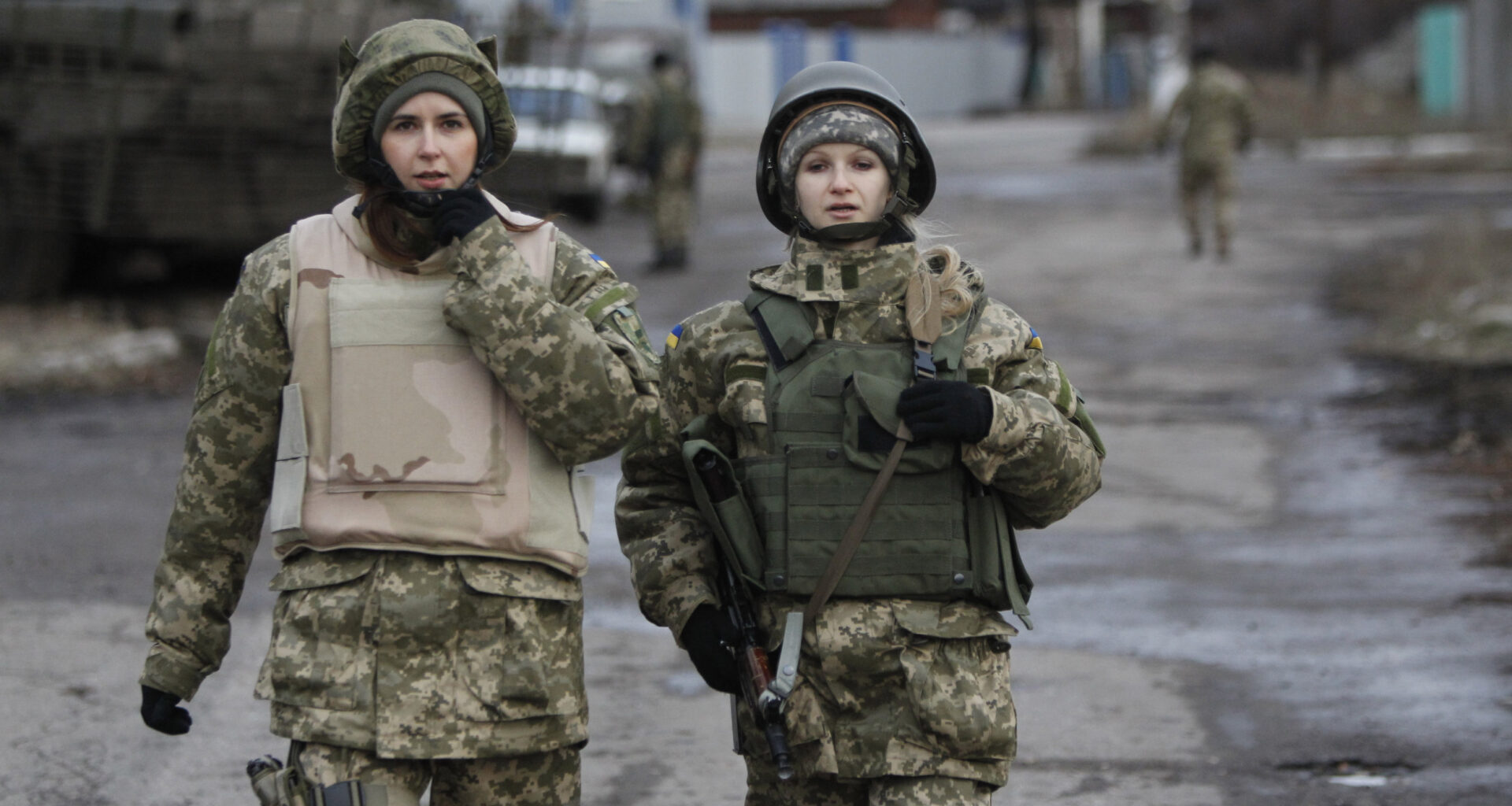Ukrainian Female Soldiers On Patrol