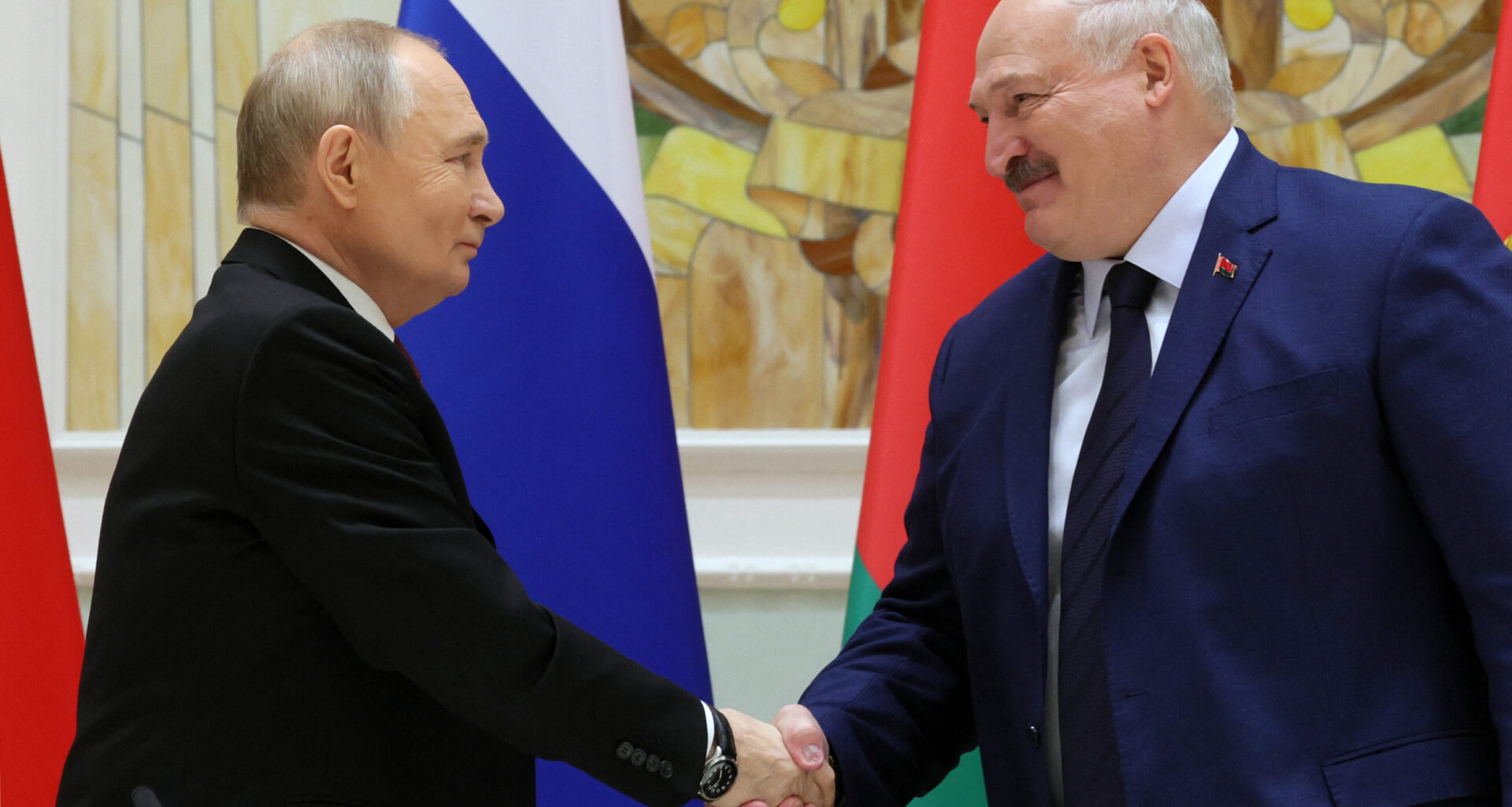 Vladimir Putin and Alexander Lukahshenko