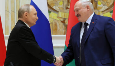 Vladimir Putin and Alexander Lukahshenko