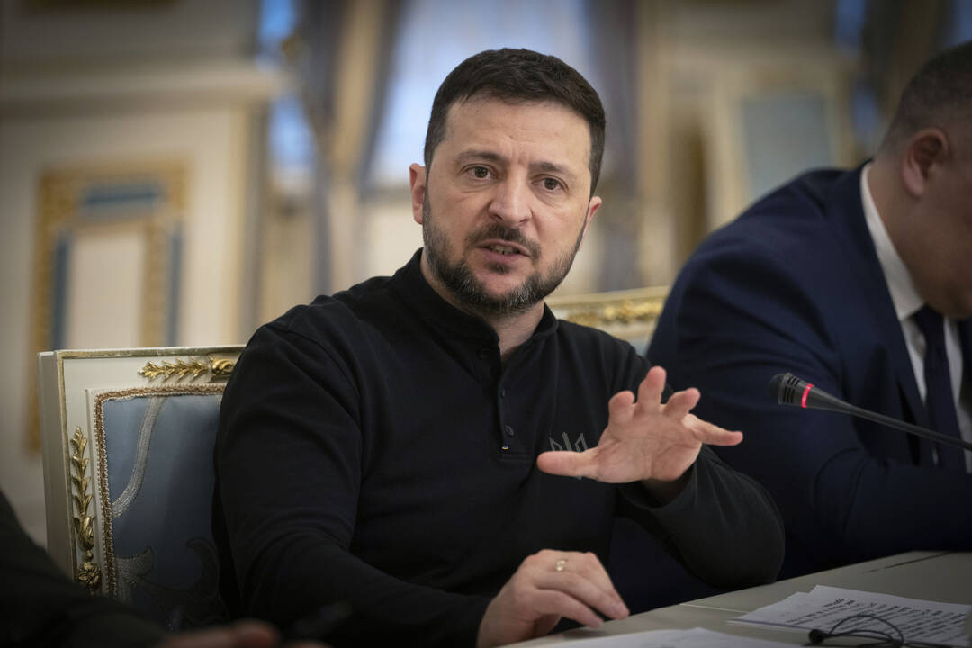 Volodymyr Zelensky à Kiev, ce lundi. — © Efrem Lukatsky / keystone-sda.ch