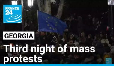 Georgia sees third night of mass protests after ruling party suspends EU talks • FRANCE 24 English