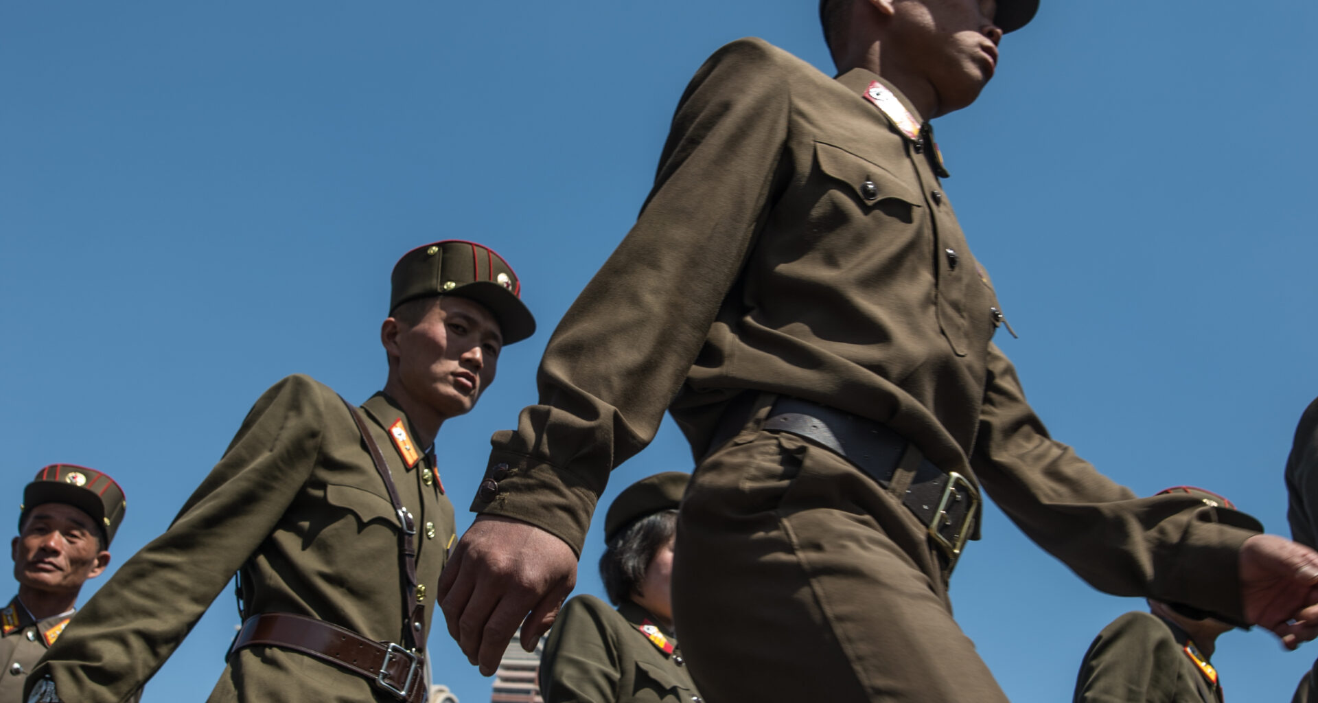 North Korean Soldiers in Ceremony