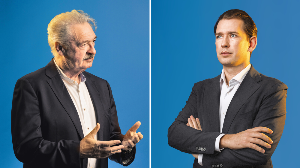 Donald Trump: Der ehemalige österreichische Bundeskanzler Sebastian Kurz (rechts) streitet mit dem ehemaligen luxemburgischen Außenminister Jean Asselborn.