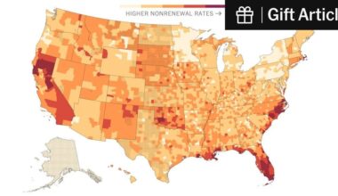 non-renewal rates of US homeowners insurance by county