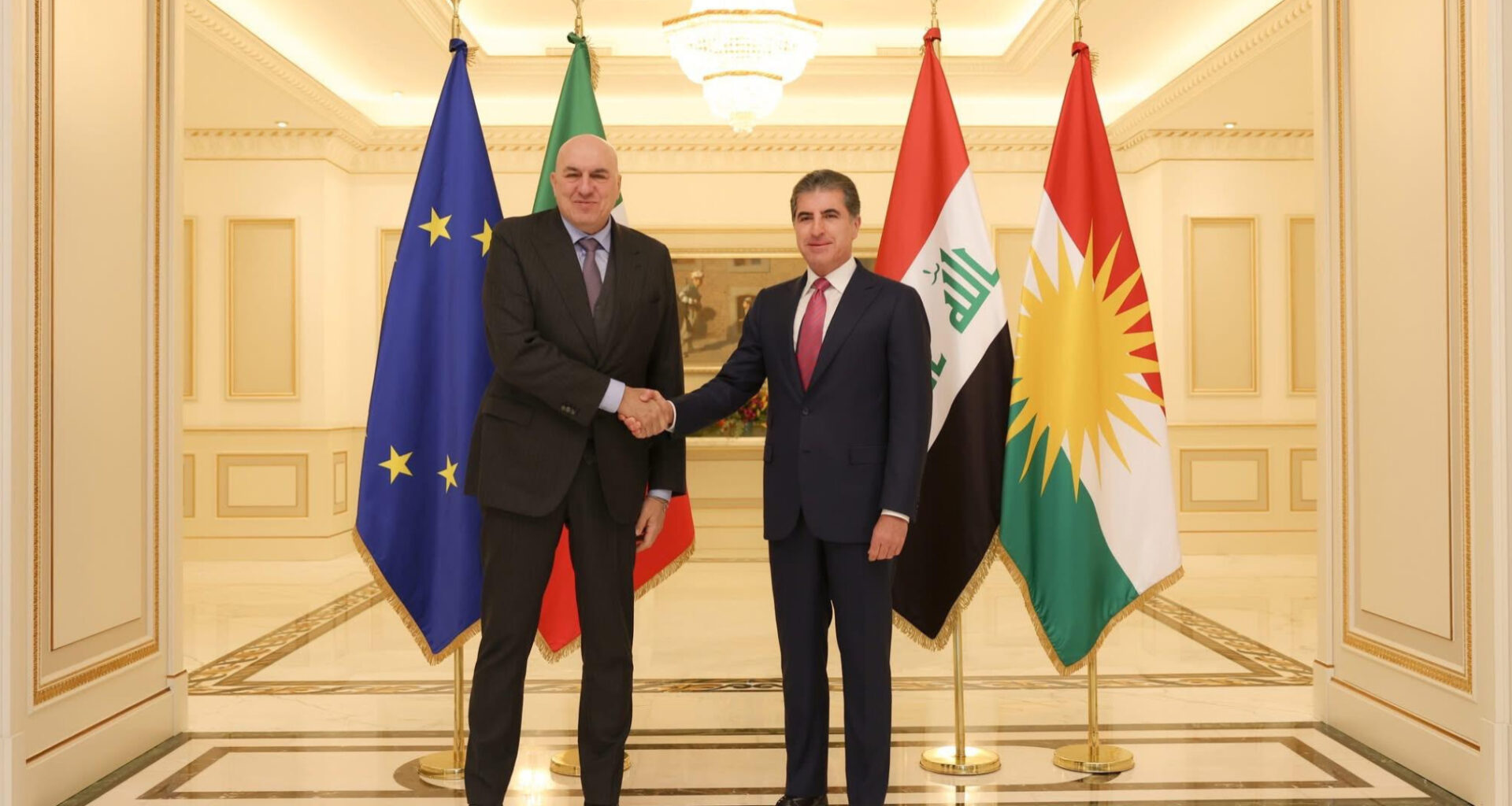 President Barzani welcome Italy’s Defense Minister, reiterates Kurdistan’s commitment to deepening ties