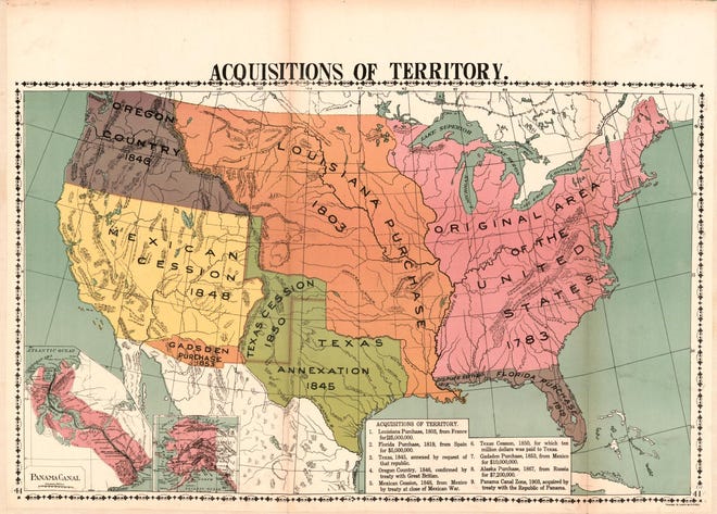 McConnell's historical maps of the United States, Acquistion of Territory, 1919. Library of Congress collection