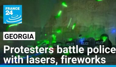 Lasers and fireworks: Weapons of choice for Georgia protesters • FRANCE 24 English