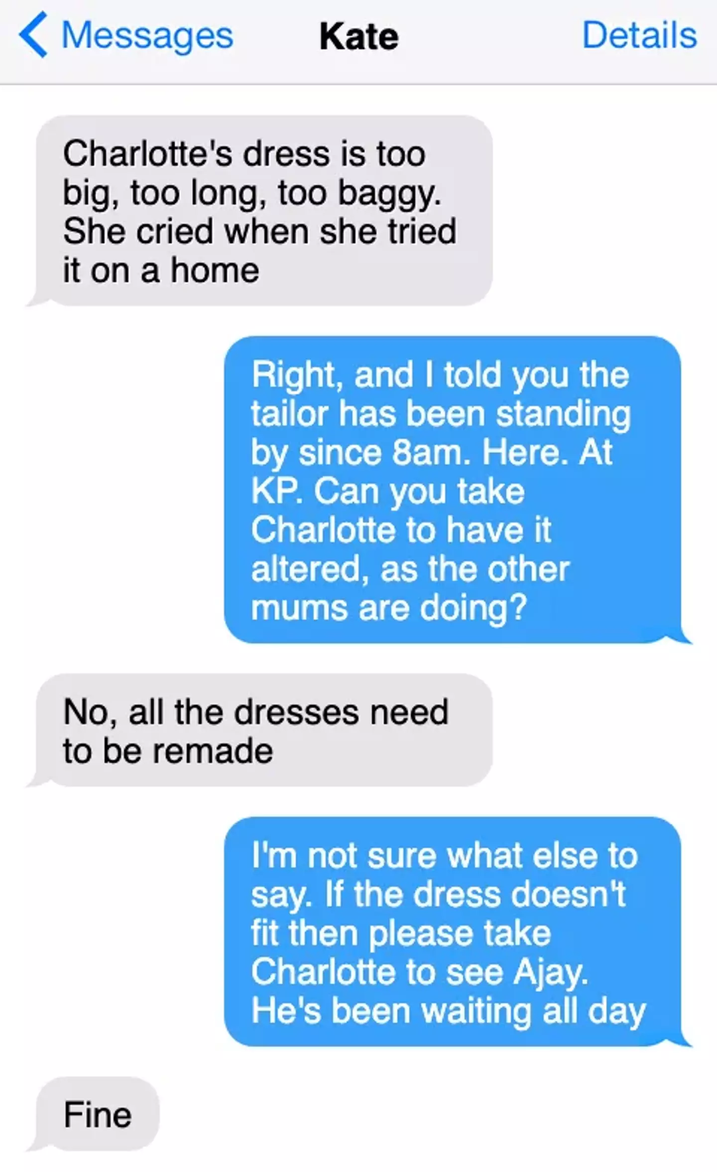 Kate and Meghan are said to have had a fiery text exchange over the bridesmaid dress (Tyla)