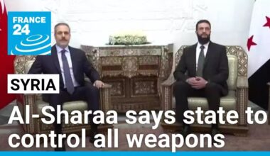 Syria's new leader Ahmed al-Sharaa says state to control all weapons • FRANCE 24 English