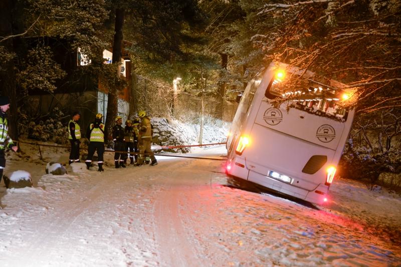 Turistbuss med 46 personer kjørte av veien i Oslo