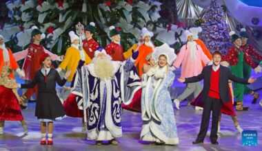 New Year celebration for children held in Minsk, Belarus-Xinhua