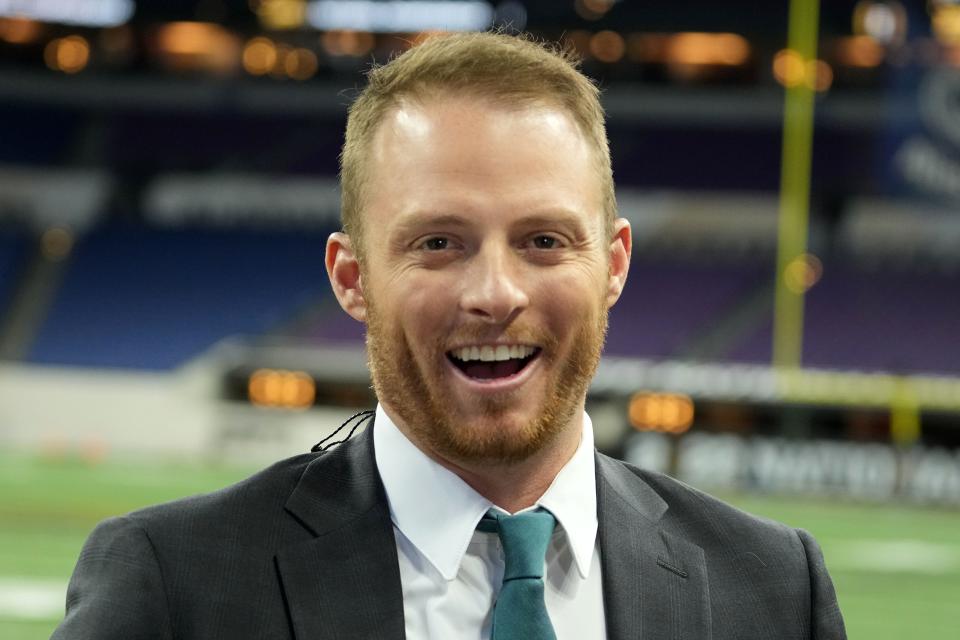 Jan 10, 2022; Indianapolis, IN, USA; Greg McElroy attends the 2022 CFP college football national championship game at Lucas Oil Stadium. Mandatory Credit: Kirby Lee-USA TODAY Sports