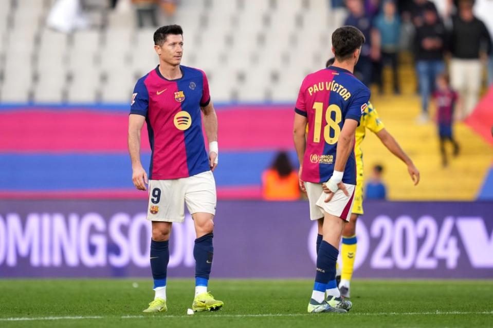 Robert Lewandowski has missed most chances in La Liga. (Photo by Alex Caparros/Getty Images)