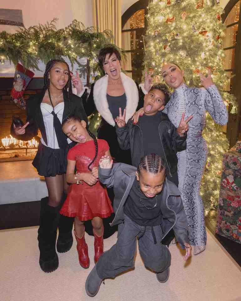 Kim Kardashian seen with her mom Kris Jenner and her children over Christmas
