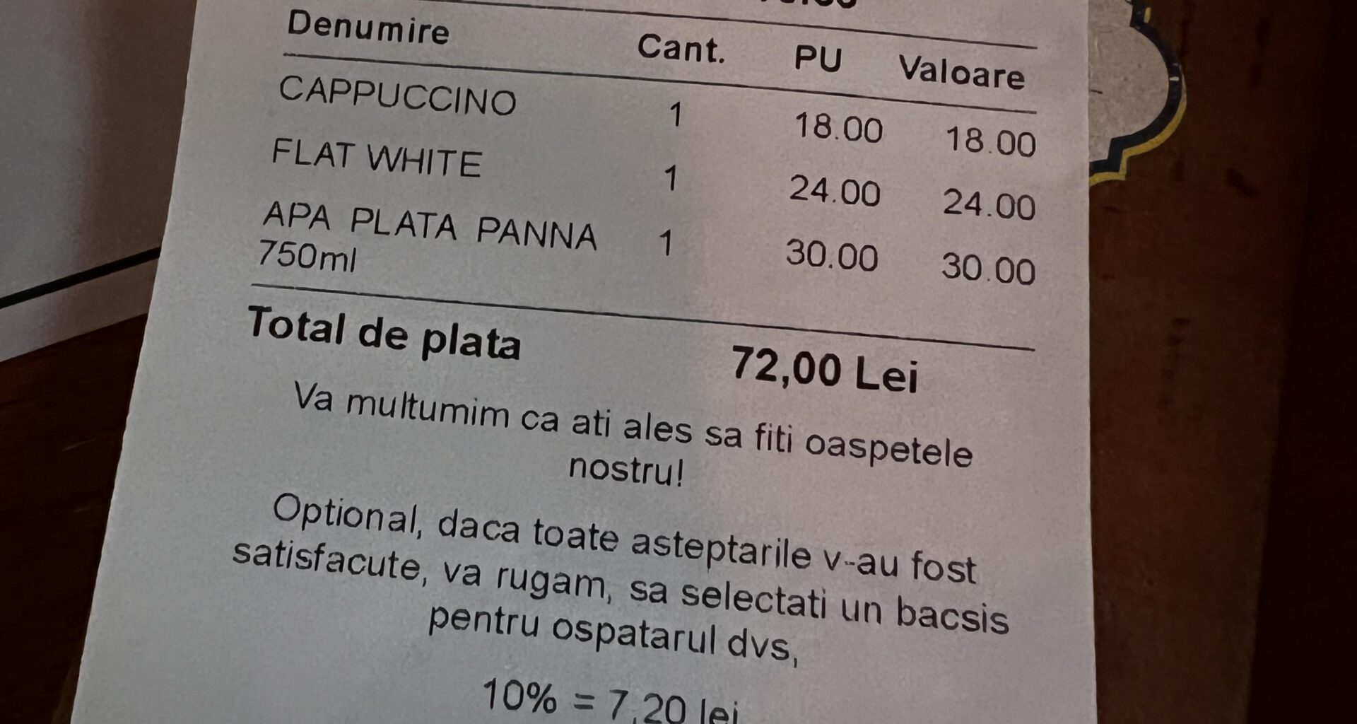 Craiova - Centru vechi - dec 2024 - două cafele și o apă