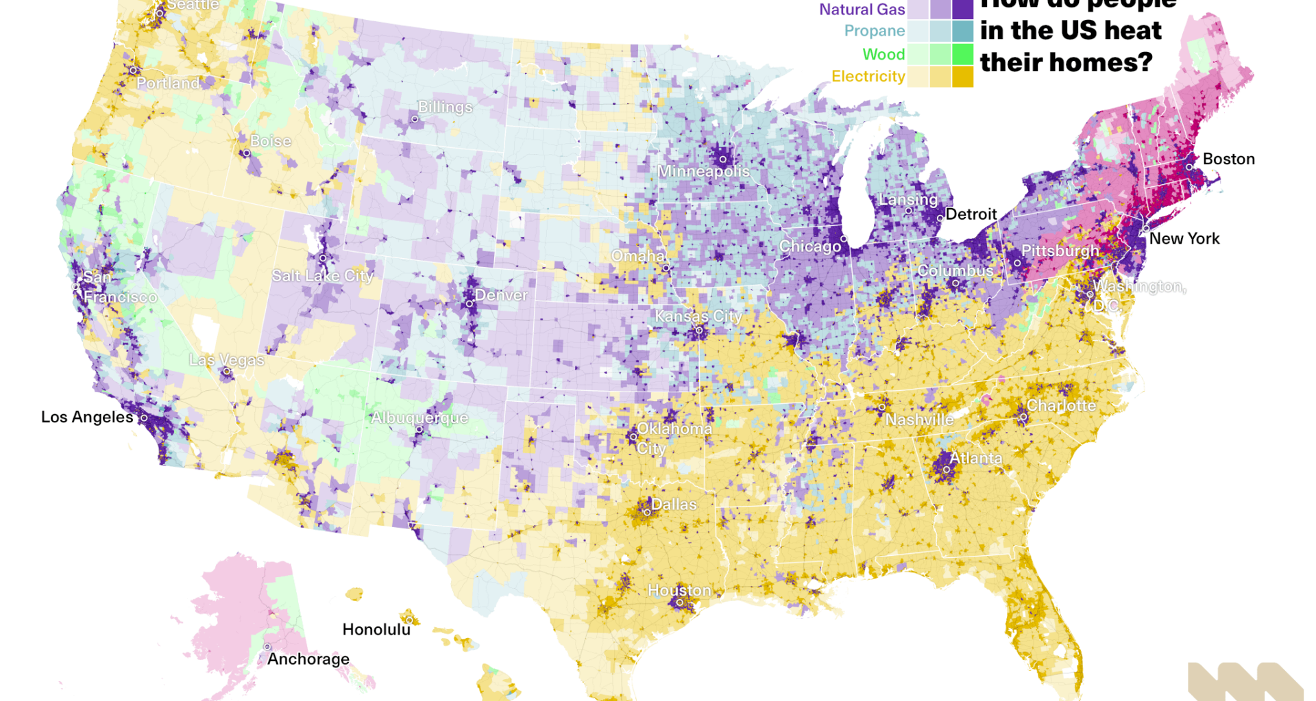 How do people in the US heat their homes? [OC]