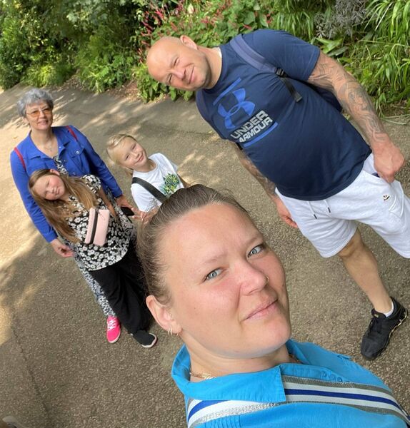 Pictured is Signe in the foreground, her mother Inga with Nicole and her cousin Sara, and Marcin.