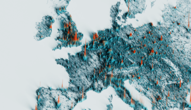 Population Density Map for Europe | Made with Blender and Data from Kontur Population Density for 400m H3 Hexagons 2023 [OC]