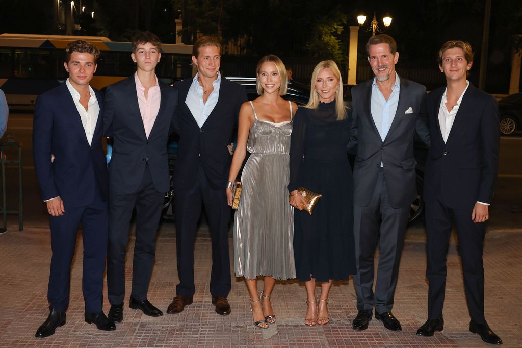 Crown Prince Pavlos and Crown Princess Marie-Chantal with their five children