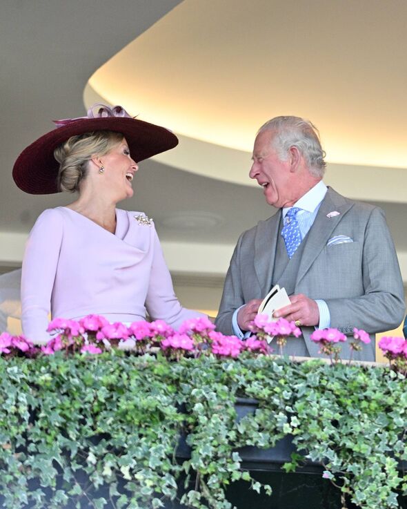 ASCOT, ENGLAND - JUNE 14: Sophie, Countess of Wessex and Prince Charles, Prince of Wales attend Royal Ascot 2022 at Ascot Racecourse on June 14, 2022 