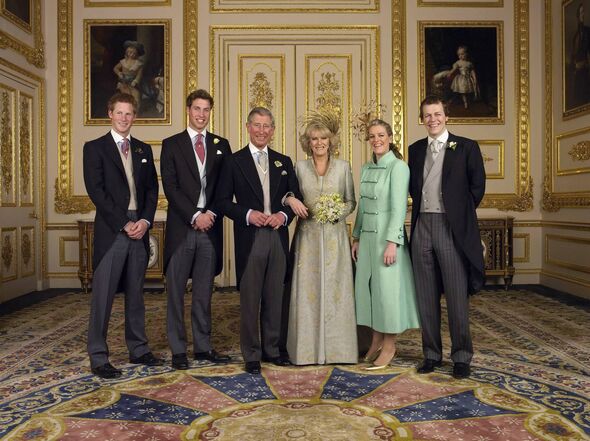 Charles with then new bride Camilla and children 