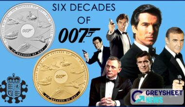 enlarged image for United Kingdom: New Gold And Silver Proof Completer Coins Mark Six Decades Of 007 With Montage Design
