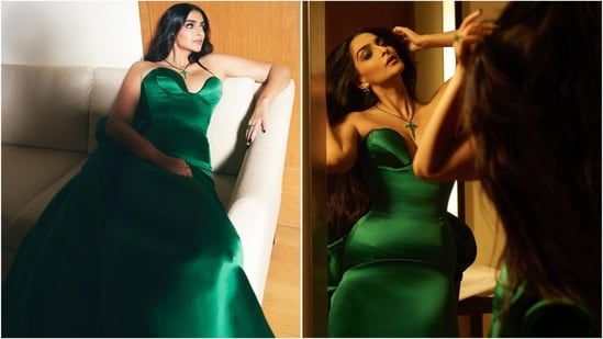 Sonam Kapoor turns heads in dramatic green couture gown(Instagram/@ dietsabya)