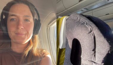 Trying Long-Haul Flight Products: Foot Hammock, Inflatable Pillow