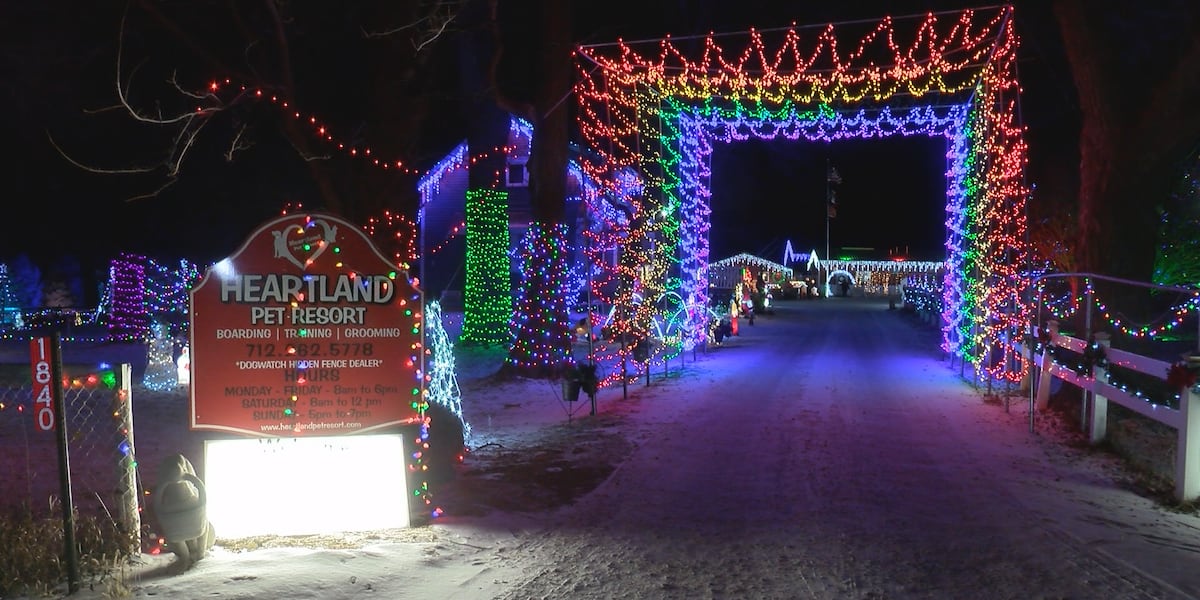One spencer business lights up after dark