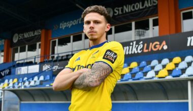 Ben Cottrell after signing for Zemplin Michalovce (Photo via MFKZemplin.sk)