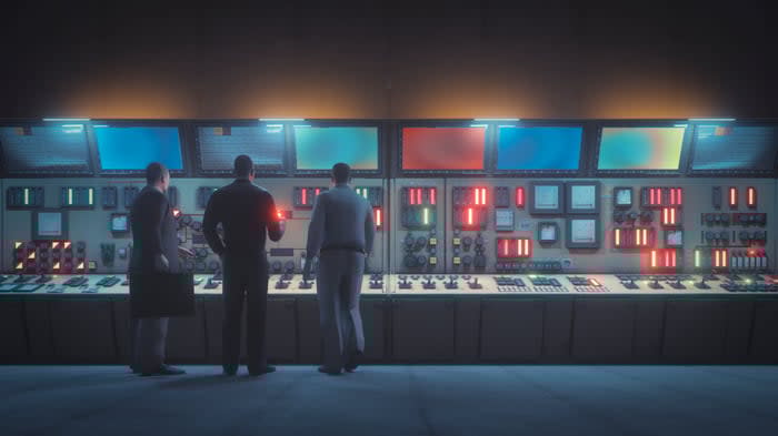 A nuclear plant control panel.