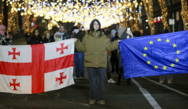 Thousands in Georgia human chain as pro-EU protests enter 2nd month
