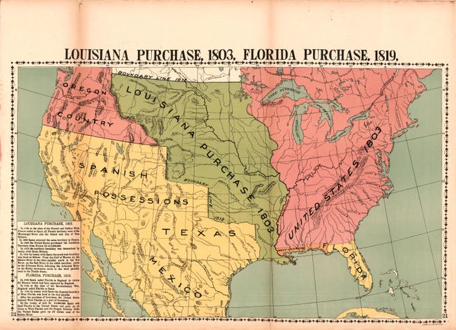 McConnell's historical maps of the United States - Louisiana Purchase 1919, part of the Library of Congress collection