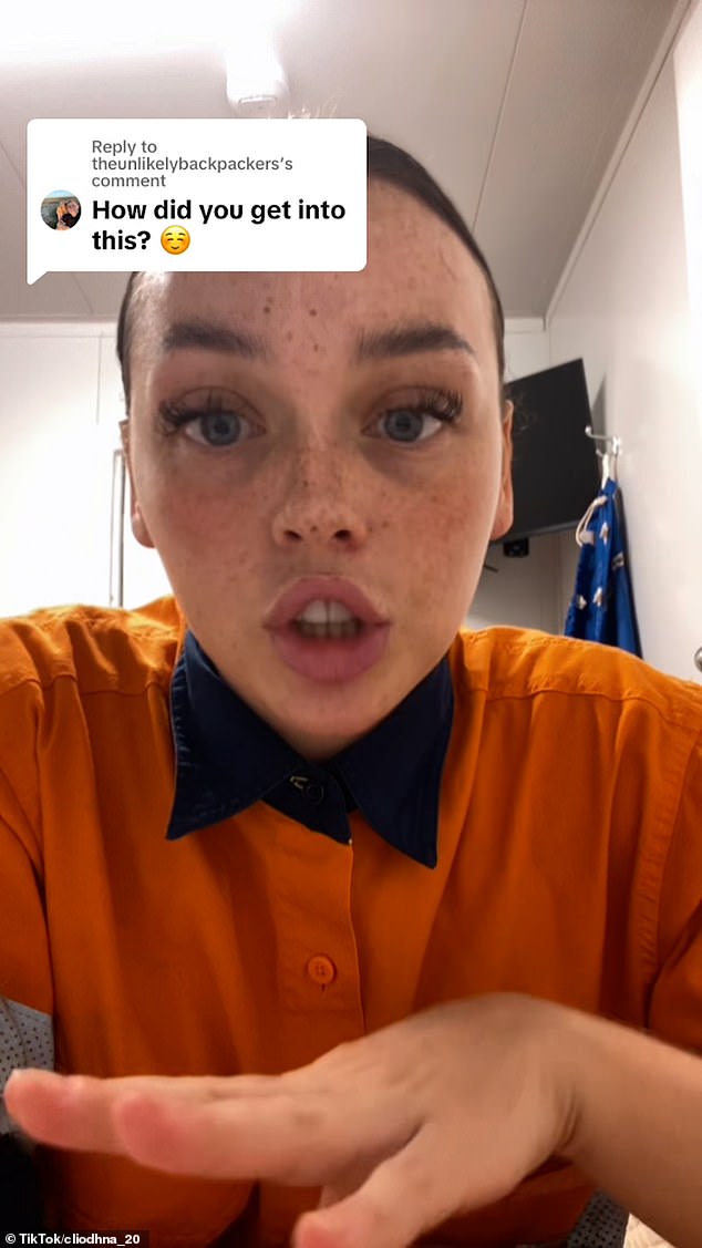 Clio (pictured), from Ireland, shared on TikTok how she makes £6,000 a month and still has the freedom to travel around Australia and South East Asia every fortnight