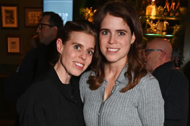 Dave Benett/Getty Princess Beatrice of York and Princess Eugenie of York attend the Ellie Goulding x SERVED Private Party at Royal Albert Hall on April 11, 2024 in London, England
